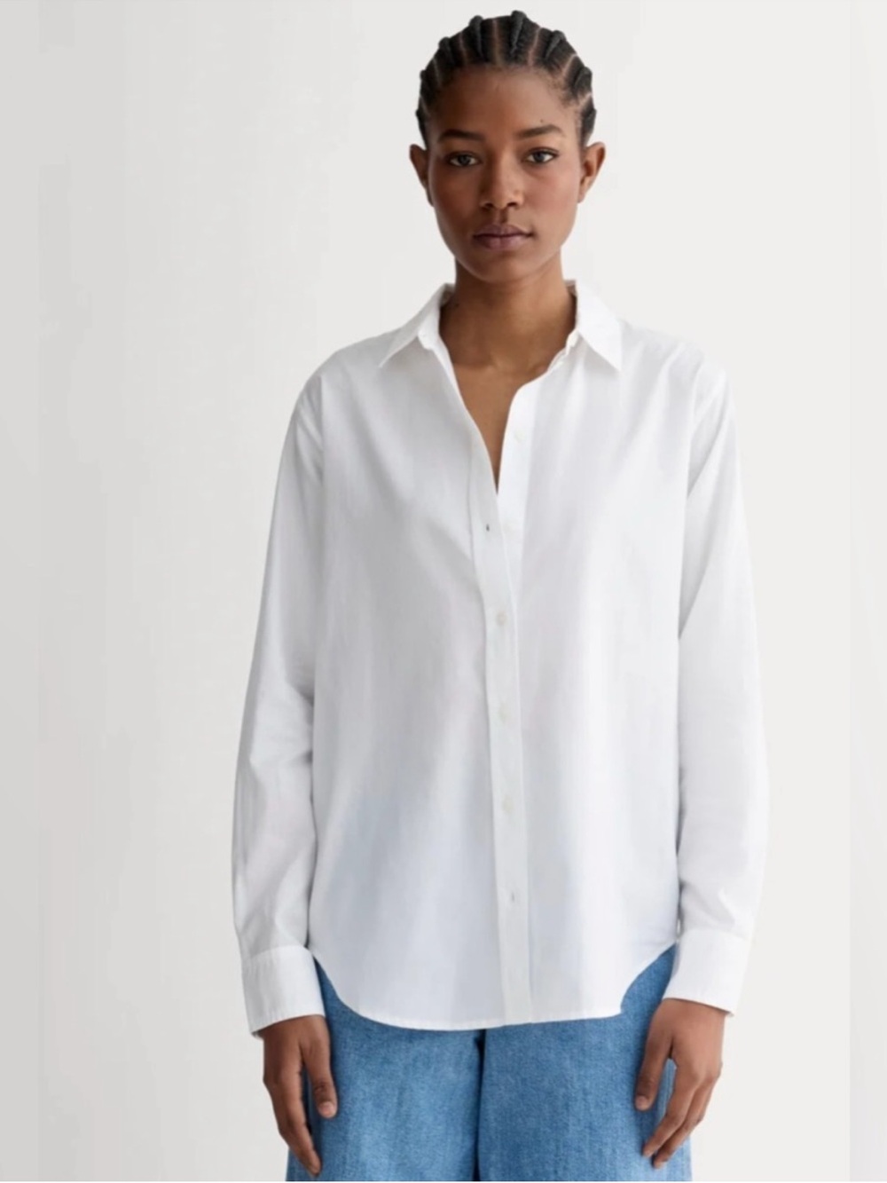 New Everlane The Must-Have Shirt In Silky Cotton in White Size 4 Work-to-Weekend